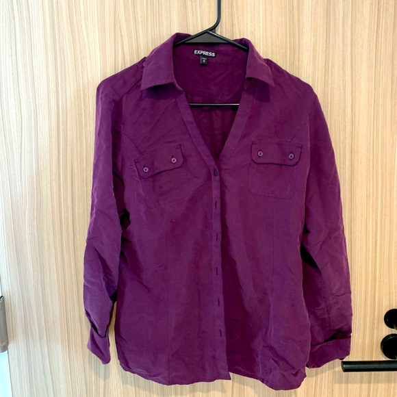 Express Purple Button down - Picture 3 of 3